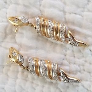 Silver and gold articulated snake earings
